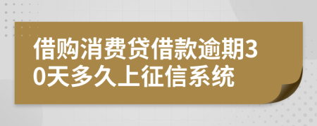 借购消费贷借款逾期30天多久上征信系统