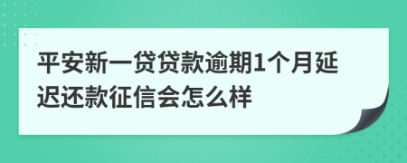 平安新一贷贷款逾期1个月延迟还款征信会怎么样