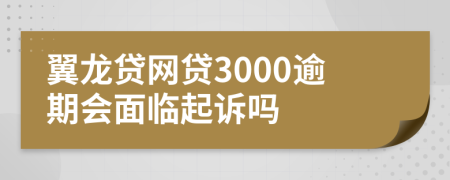 翼龙贷网贷3000逾期会面临起诉吗