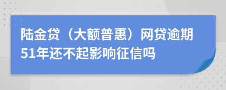 陆金贷（大额普惠）网贷逾期51年还不起影响征信吗