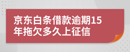 京东白条借款逾期15年拖欠多久上征信