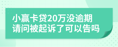 小赢卡贷20万没逾期请问被起诉了可以告吗