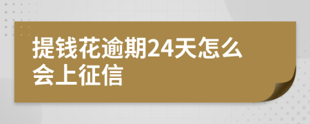 提钱花逾期24天怎么会上征信