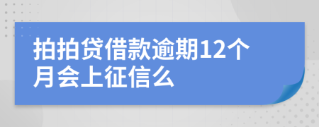 拍拍贷借款逾期12个月会上征信么