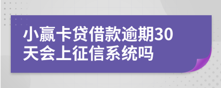 小赢卡贷借款逾期30天会上征信系统吗