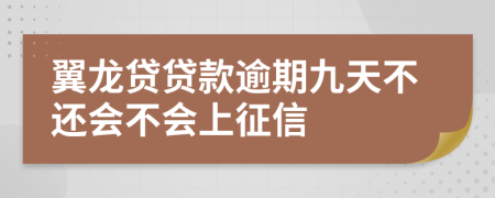 翼龙贷贷款逾期九天不还会不会上征信