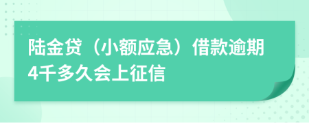 陆金贷（小额应急）借款逾期4千多久会上征信