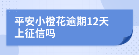 平安小橙花逾期12天上征信吗