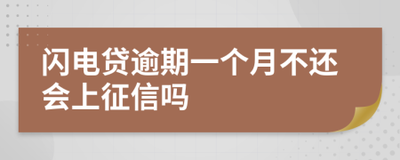 闪电贷逾期一个月不还会上征信吗