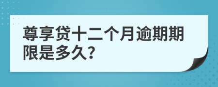 尊享贷十二个月逾期期限是多久？