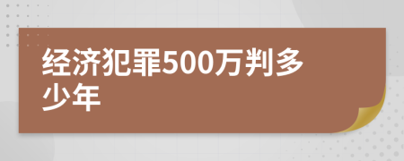 经济犯罪500万判多少年