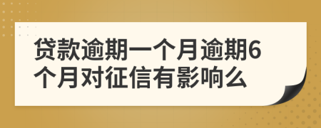 贷款逾期一个月逾期6个月对征信有影响么