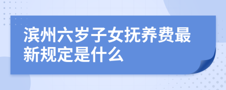 滨州六岁子女抚养费最新规定是什么