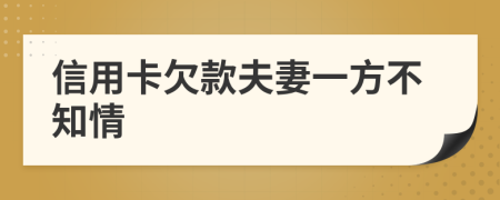 信用卡欠款夫妻一方不知情