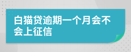 白猫贷逾期一个月会不会上征信