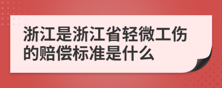 浙江是浙江省轻微工伤的赔偿标准是什么