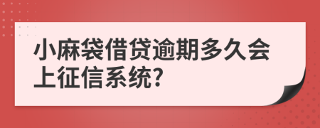 小麻袋借贷逾期多久会上征信系统?