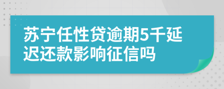 苏宁任性贷逾期5千延迟还款影响征信吗