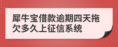 犀牛宝借款逾期四天拖欠多久上征信系统