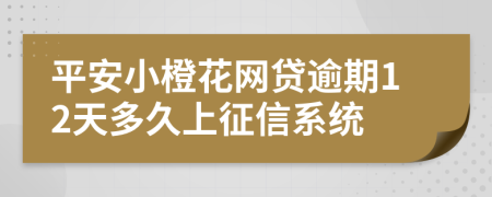 平安小橙花网贷逾期12天多久上征信系统