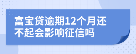 富宝贷逾期12个月还不起会影响征信吗