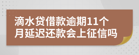 滴水贷借款逾期11个月延迟还款会上征信吗