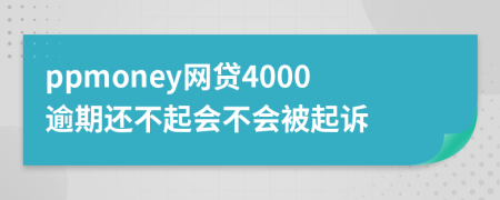 ppmoney网贷4000逾期还不起会不会被起诉