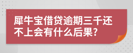 犀牛宝借贷逾期三千还不上会有什么后果?