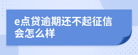 e点贷逾期还不起征信会怎么样