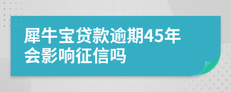 犀牛宝贷款逾期45年会影响征信吗