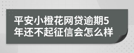 平安小橙花网贷逾期5年还不起征信会怎么样