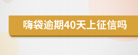 嗨袋逾期40天上征信吗