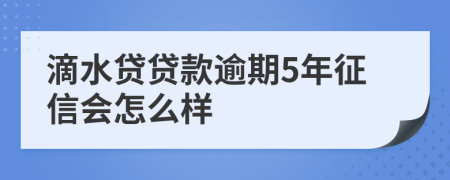 滴水贷贷款逾期5年征信会怎么样