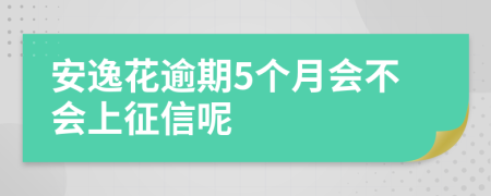 安逸花逾期5个月会不会上征信呢