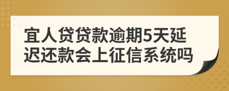 宜人贷贷款逾期5天延迟还款会上征信系统吗