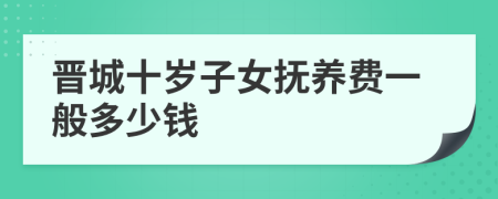 晋城十岁子女抚养费一般多少钱