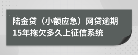 陆金贷（小额应急）网贷逾期15年拖欠多久上征信系统