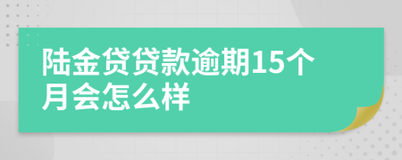 陆金贷贷款逾期15个月会怎么样