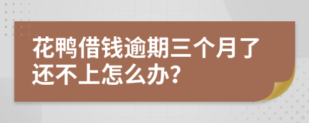 花鸭借钱逾期三个月了还不上怎么办？