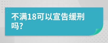 不满18可以宣告缓刑吗?