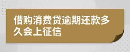 借购消费贷逾期还款多久会上征信