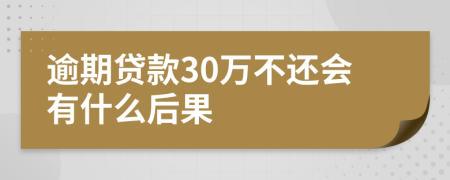 逾期贷款30万不还会有什么后果