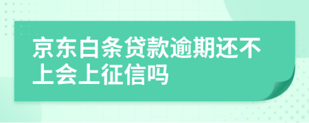 京东白条贷款逾期还不上会上征信吗