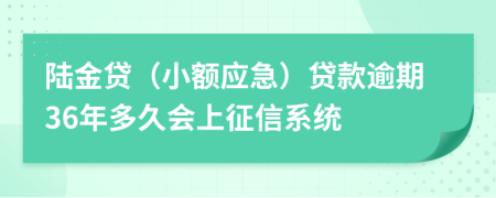 陆金贷（小额应急）贷款逾期36年多久会上征信系统