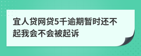 宜人贷网贷5千逾期暂时还不起我会不会被起诉