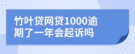 竹叶贷网贷1000逾期了一年会起诉吗