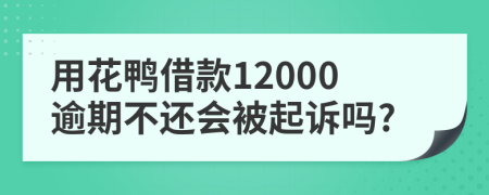 用花鸭借款12000逾期不还会被起诉吗?