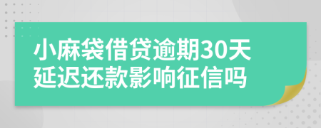 小麻袋借贷逾期30天延迟还款影响征信吗