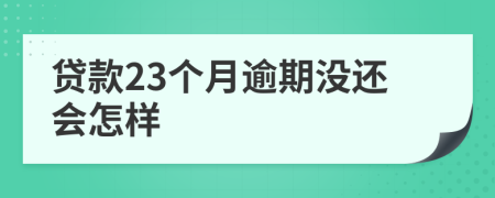 贷款23个月逾期没还会怎样