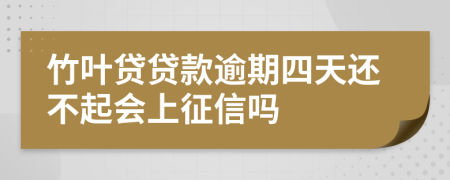 竹叶贷贷款逾期四天还不起会上征信吗